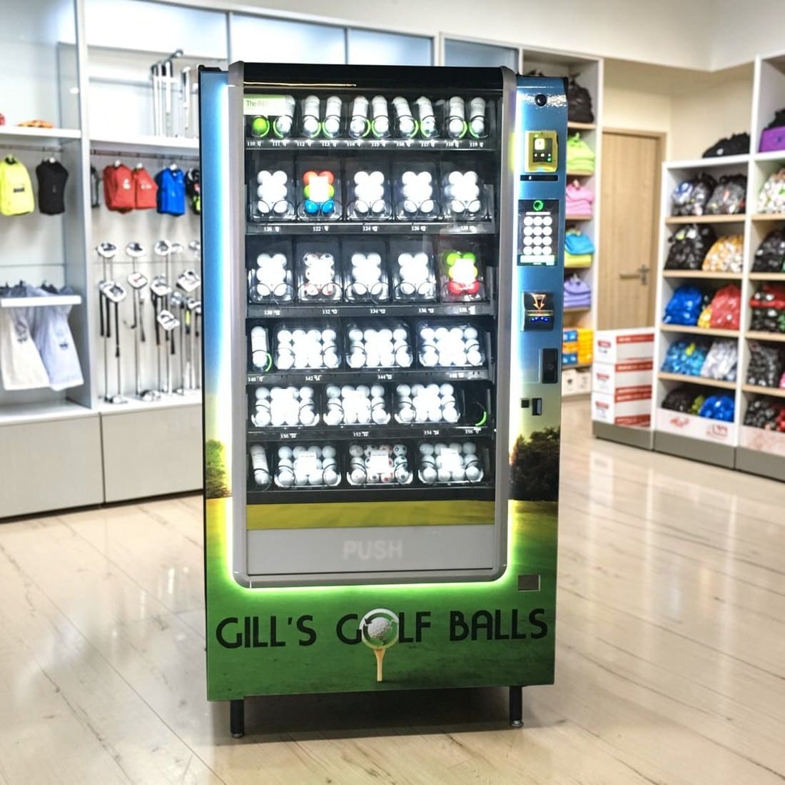 Custom golf ball vending machine